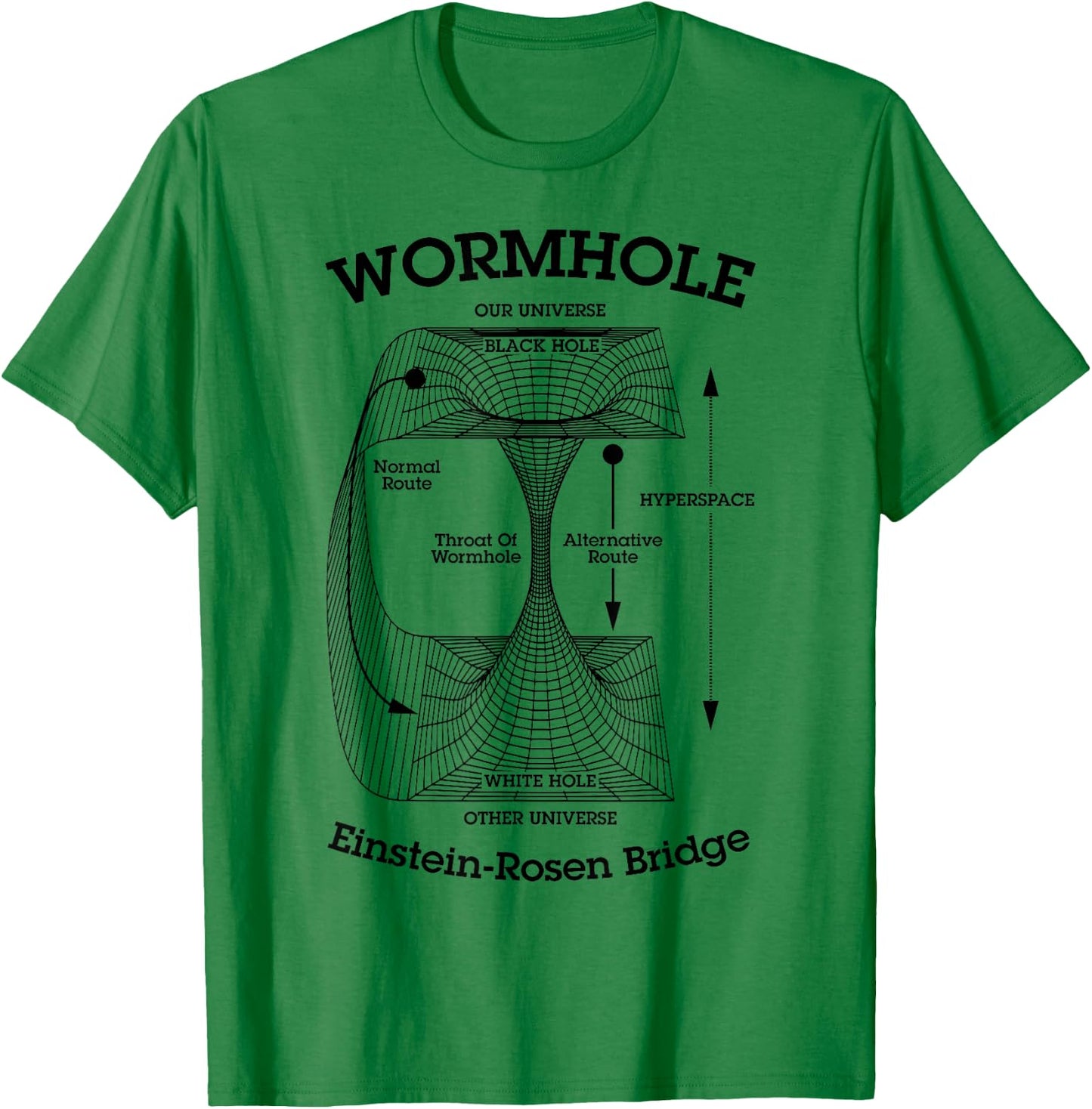 Wormhole Einstein-Rosen Bridge Black Hole Hyperspace Physics T-Shirt - T-Shirt | Irish Green