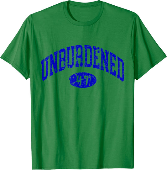 Unburdened By What Has Been Funny Vote 2024 Varsity Vintage T-Shirt - T-Shirt | Irish Green