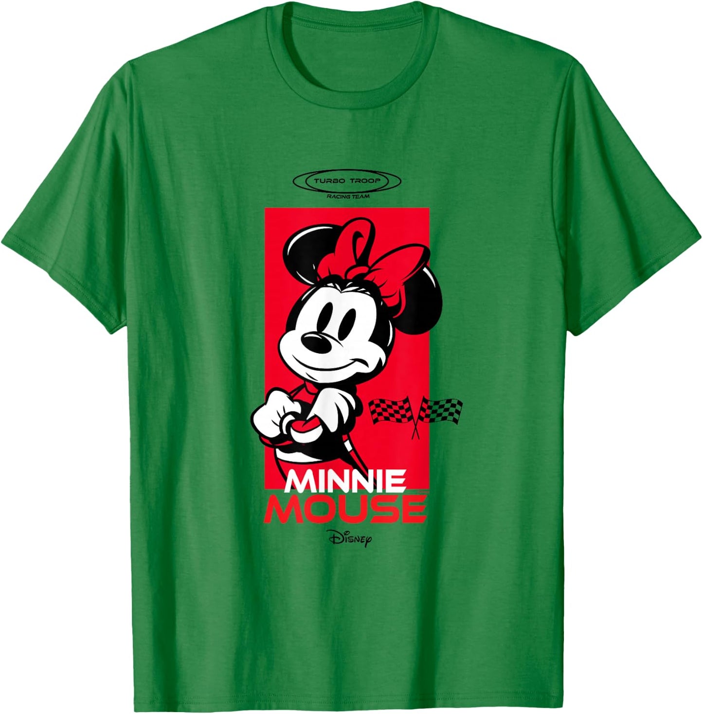 Disney Mickey and Friends Minnie Mouse Checkered Style T-Shirt - T-Shirt | Irish Green