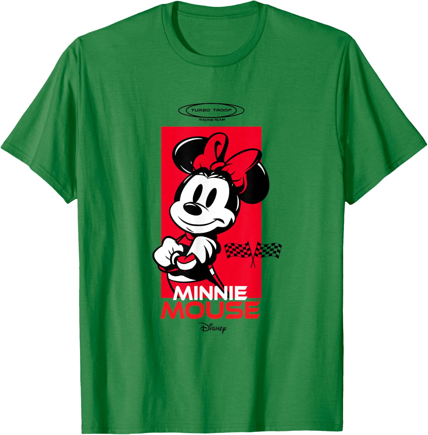Disney Mickey and Friends Minnie Mouse Checkered Style T-Shirt - T-Shirt | Irish Green