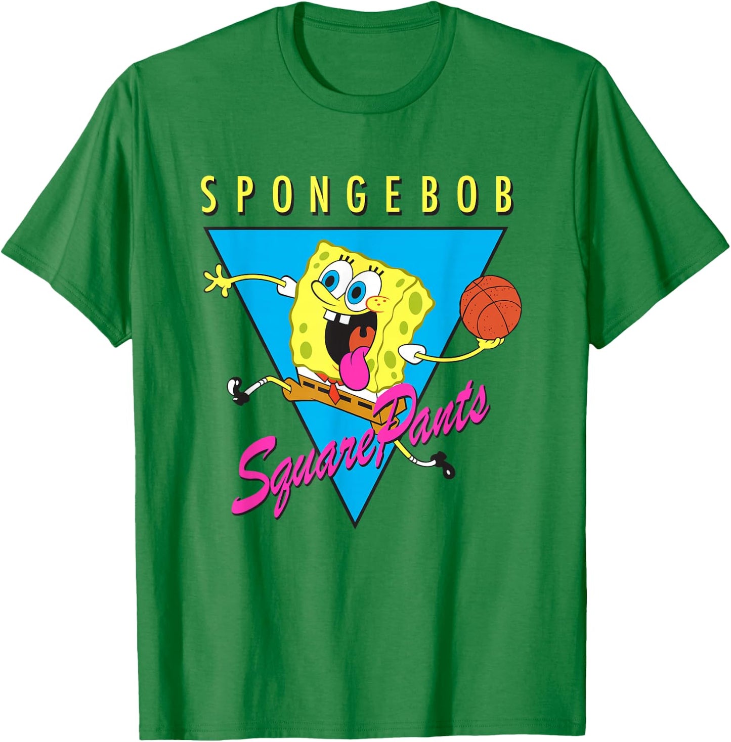 SpongeBob SquarePants Playing Basketball Retro Shot T-Shirt - T-Shirt | Irish Green