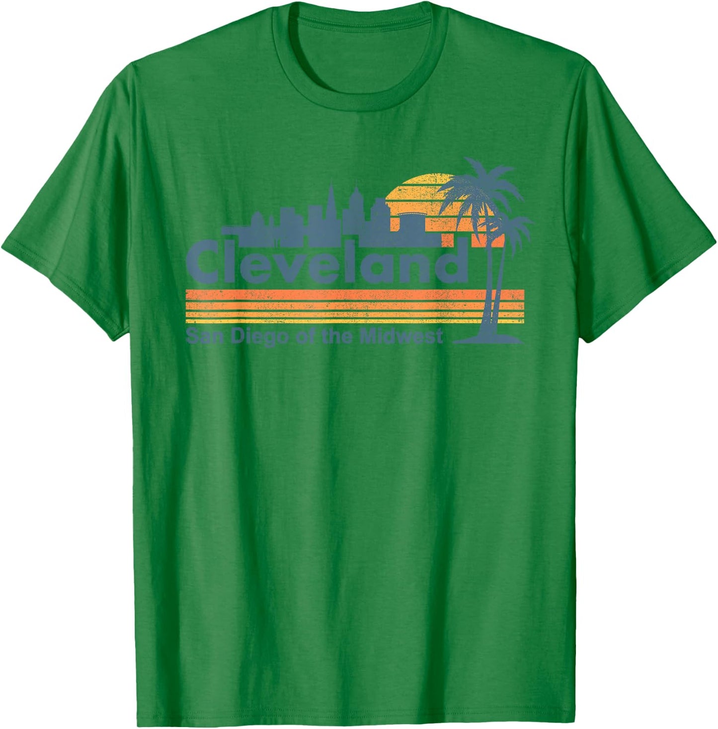 Funny Cleveland Skyline San Diego Of The Midwest Retro Meme T-Shirt - T-Shirt | Irish Green