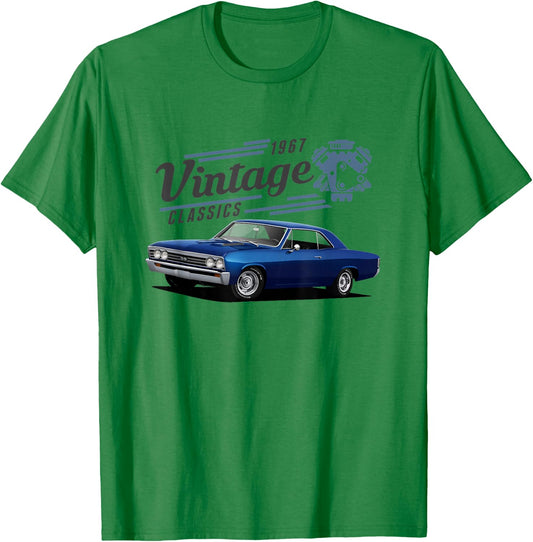 1967 67 Chevelle SS Trending Chevys Vintage Muscle Car T-Shirt - T-Shirt | Irish Green