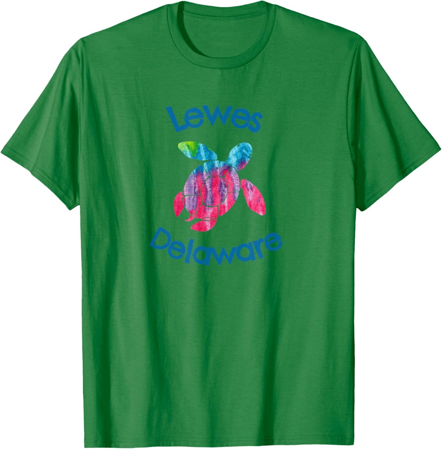 Lewes Delaware Beach Rustic Watercolor Loggerhead Turtle T-Shirt - T-Shirt | Irish Green