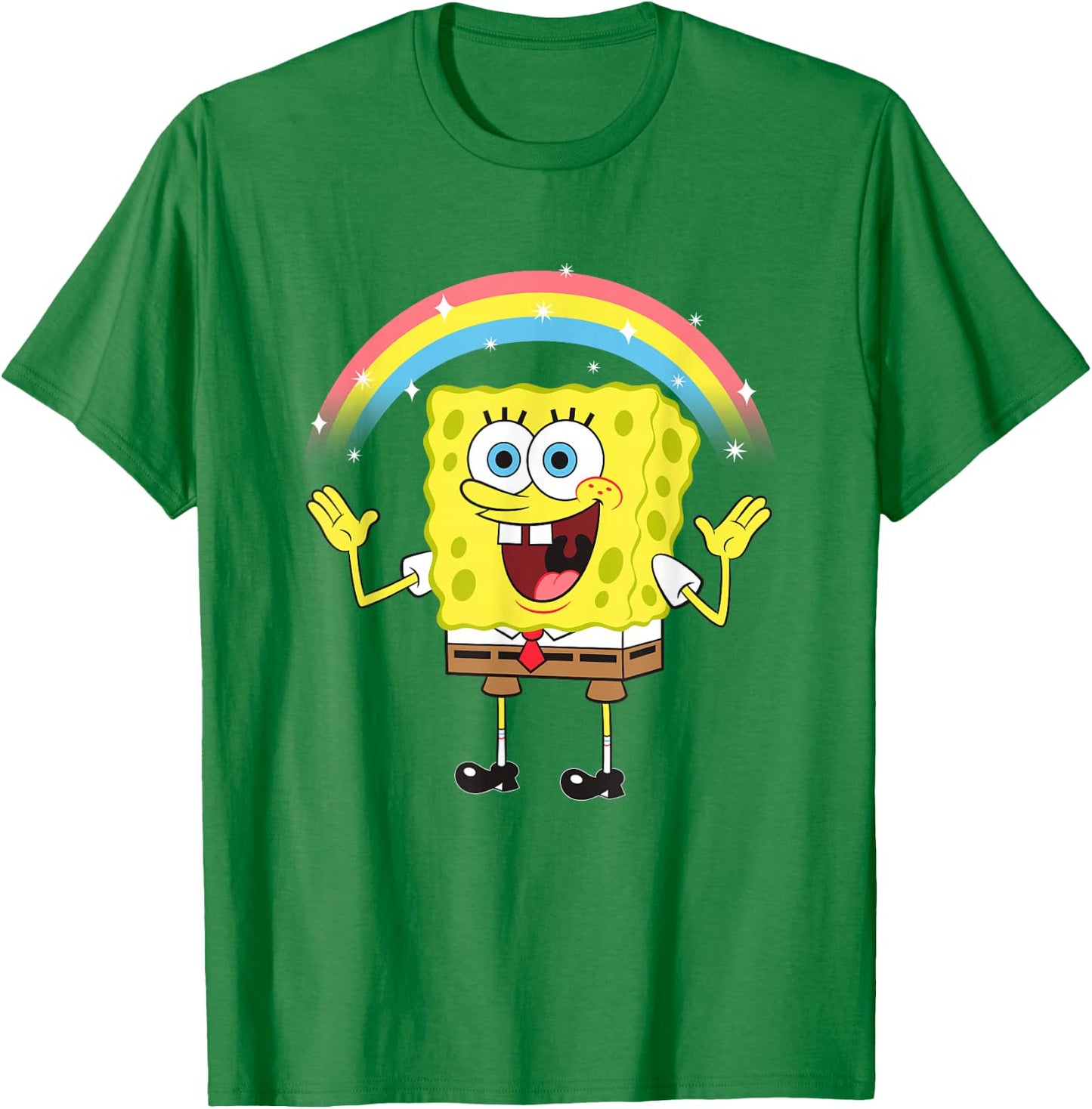 SpongeBob SquarePants Imagination Rainbow Happy Logo T-Shirt - T-Shirt | Irish Green
