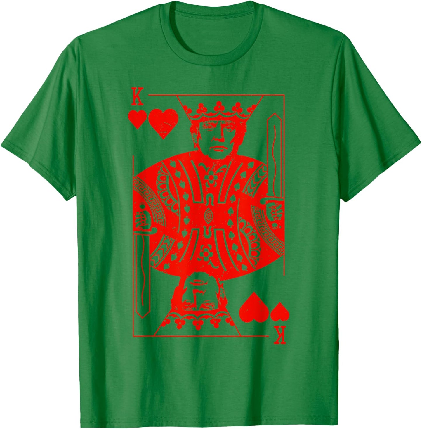 Trump King K of Hearts Playing Card Patriotic Trump 2024 Women Kids Men T-Shirt - T-Shirt | Irish Green
