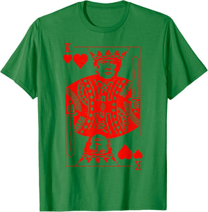 Trump King K of Hearts Playing Card Patriotic Trump 2024 Women Kids Men T-Shirt - T-Shirt | Irish Green