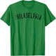 Vintage Philadelphia Distressed Philly Black Text Apparel T-Shirt - T-Shirt | Irish Green