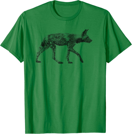 African Wild Dog Ready to Hunt T-Shirt - T-Shirt | Irish Green