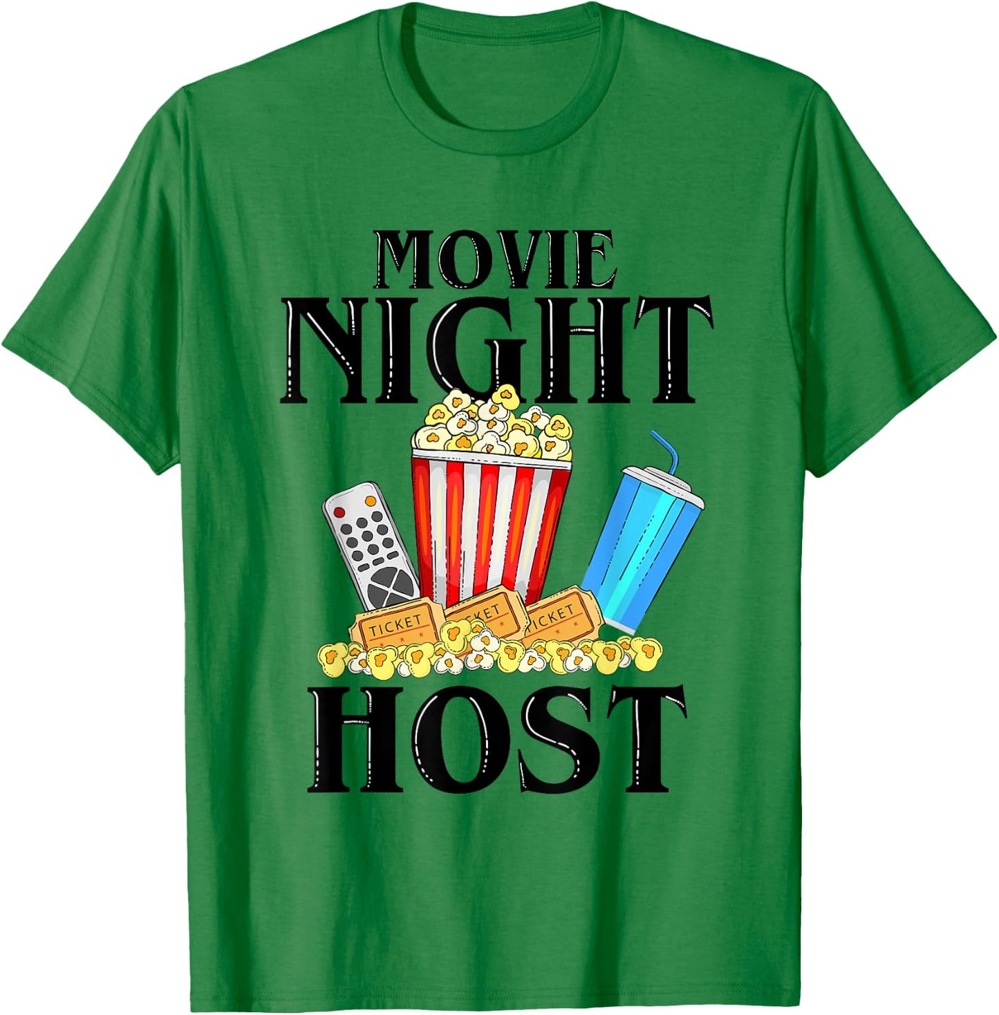 Movie Night Host Family Movie Night Popcorn T-Shirt - T-Shirt | Irish Green