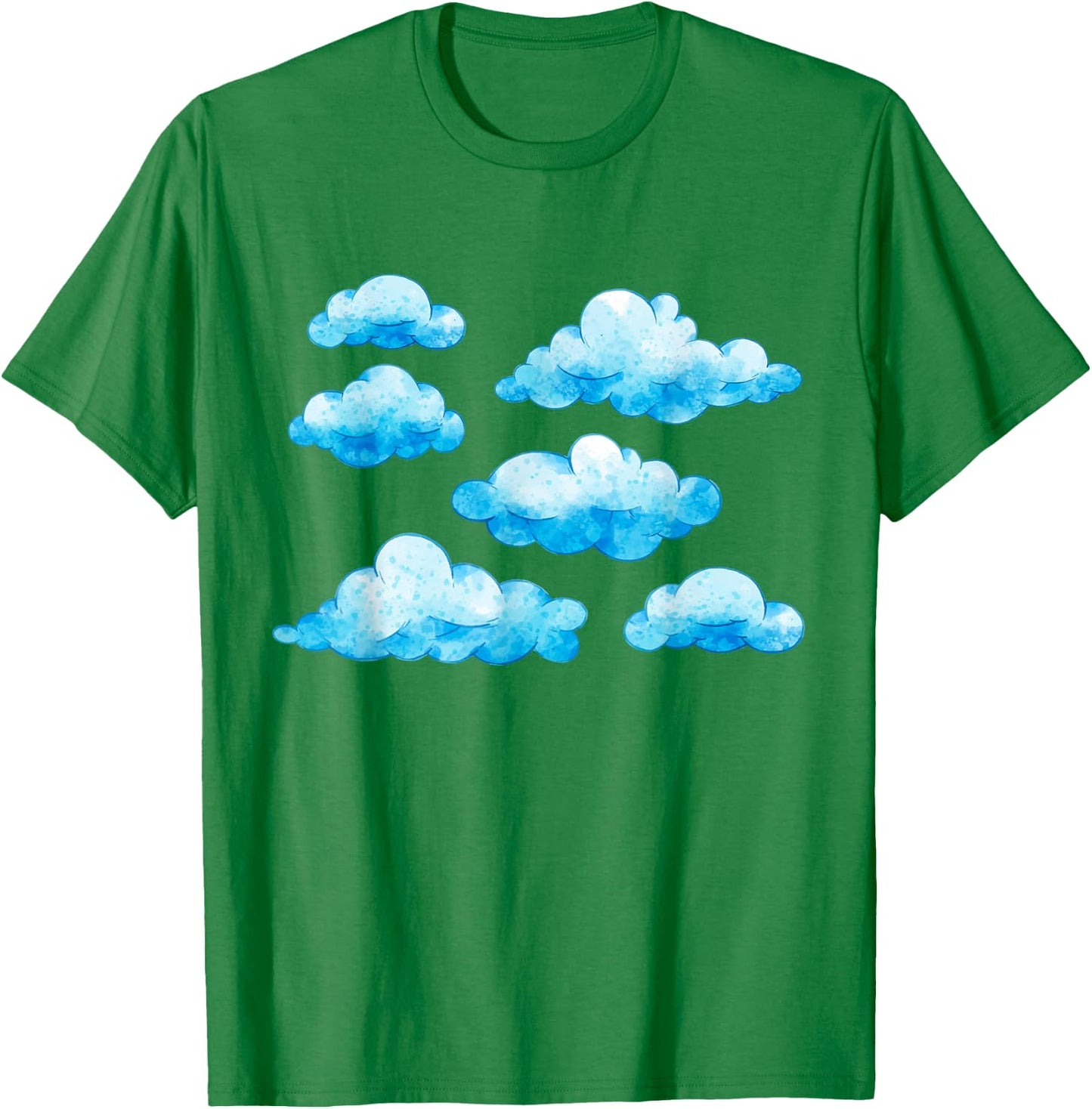 Blue White Clouds T-Shirt - T-Shirt | Irish Green