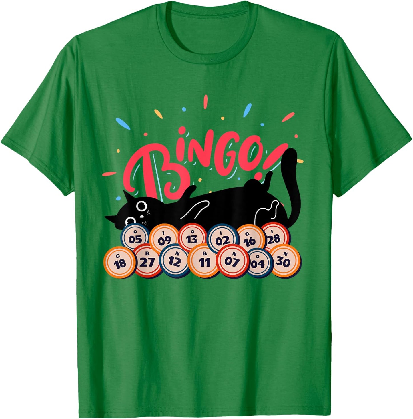 Bingo Balls and Cats - Bingo Player Gambling - Bingo T-Shirt - T-Shirt | Irish Green