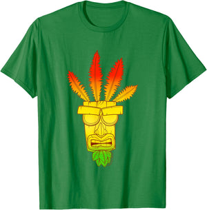 Crash Bandicoot Aku Aku Gradient Colors Chest Logo T-Shirt - T-Shirt | Irish Green