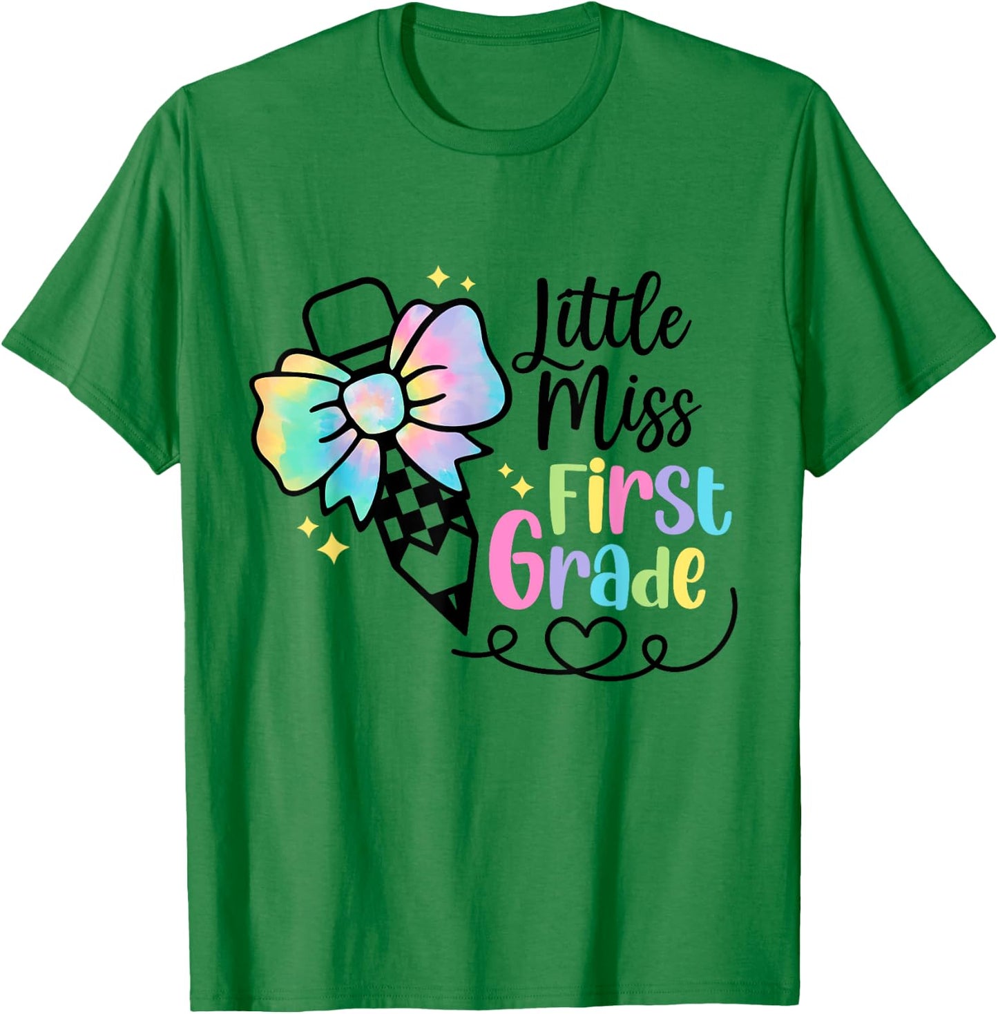 Cute First Grade Girls Back to School First Day of 1st Grade T-Shirt - T-Shirt | Irish Green