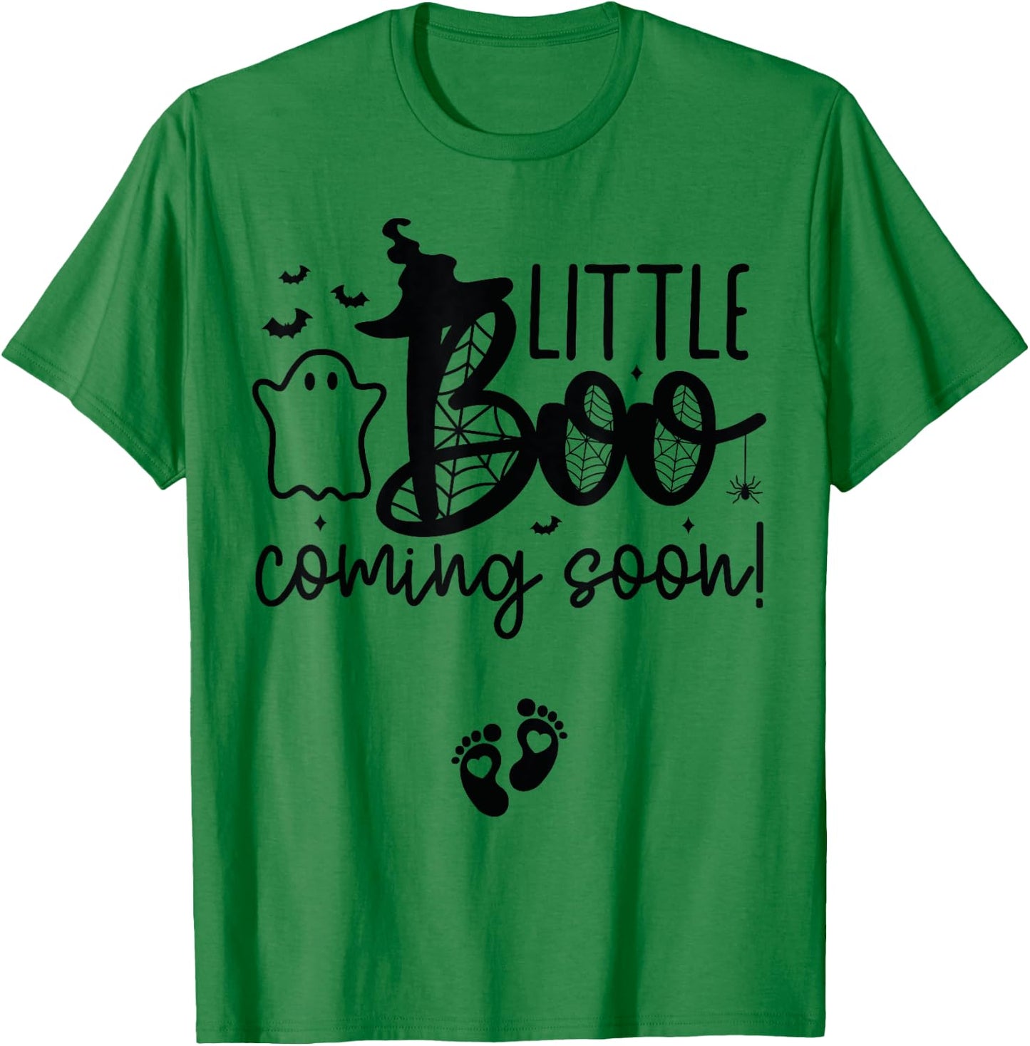 Halloween Pregnancy Announcement Little Boo Coming Soon T-Shirt - T-Shirt | Irish Green