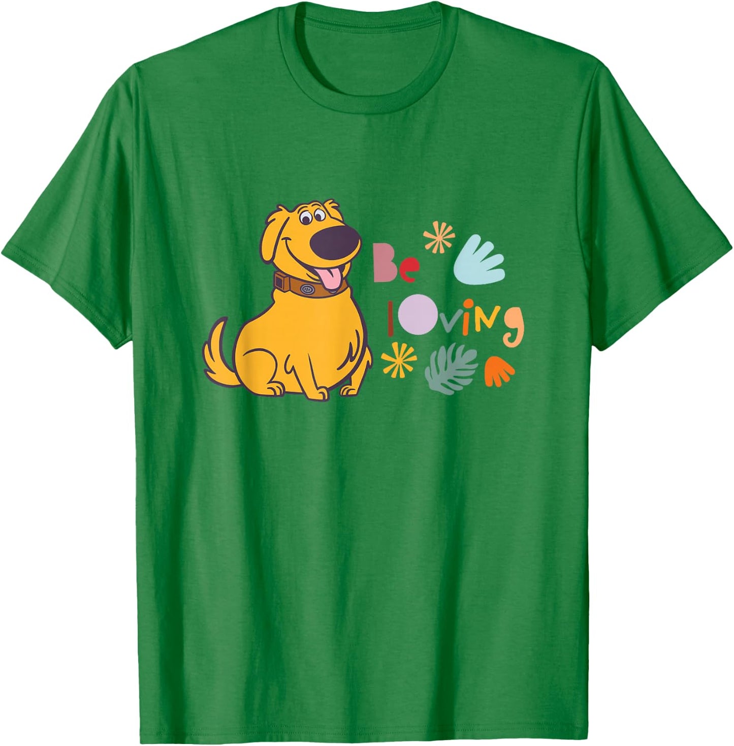 Disney Pixar Up Be Loving Cute Dug Colorful Big Chest Logo T-Shirt - T-Shirt | Irish Green