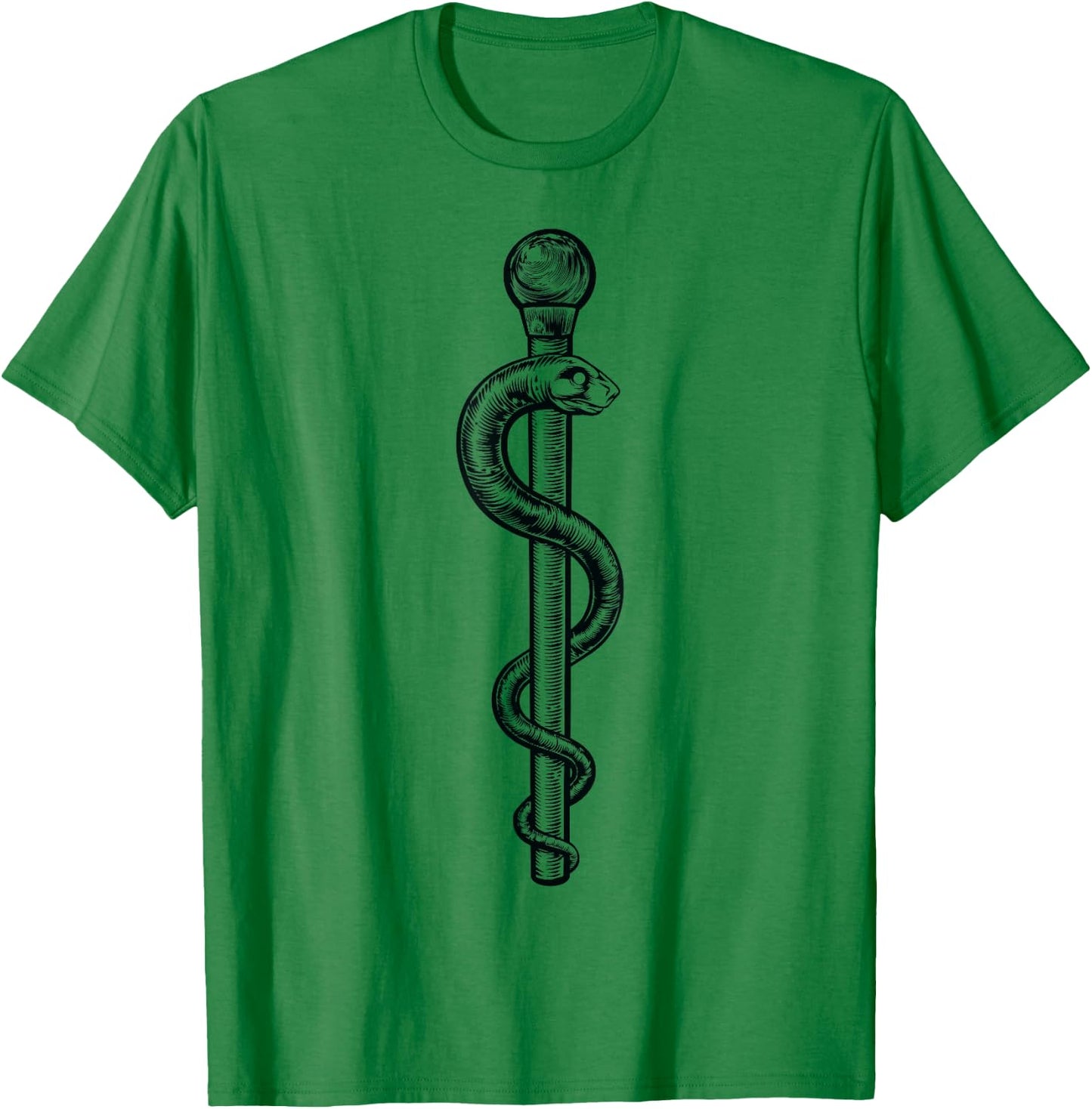 Rod of Asclepius Doctor Design T-Shirt - T-Shirt | Irish Green