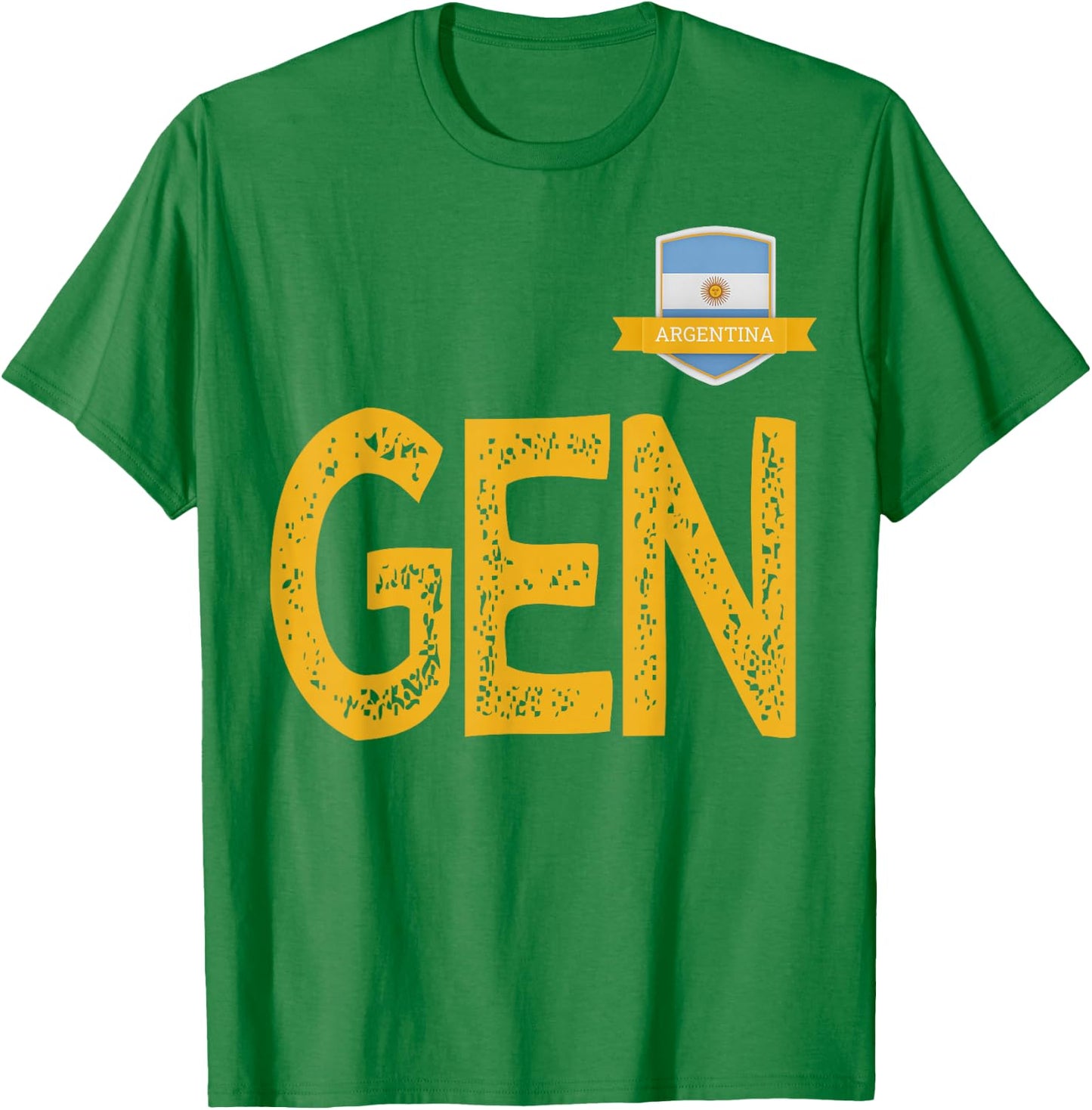 Argentina Human Flag Letter G and Letter E and N Argentina T-Shirt - T-Shirt | Irish Green