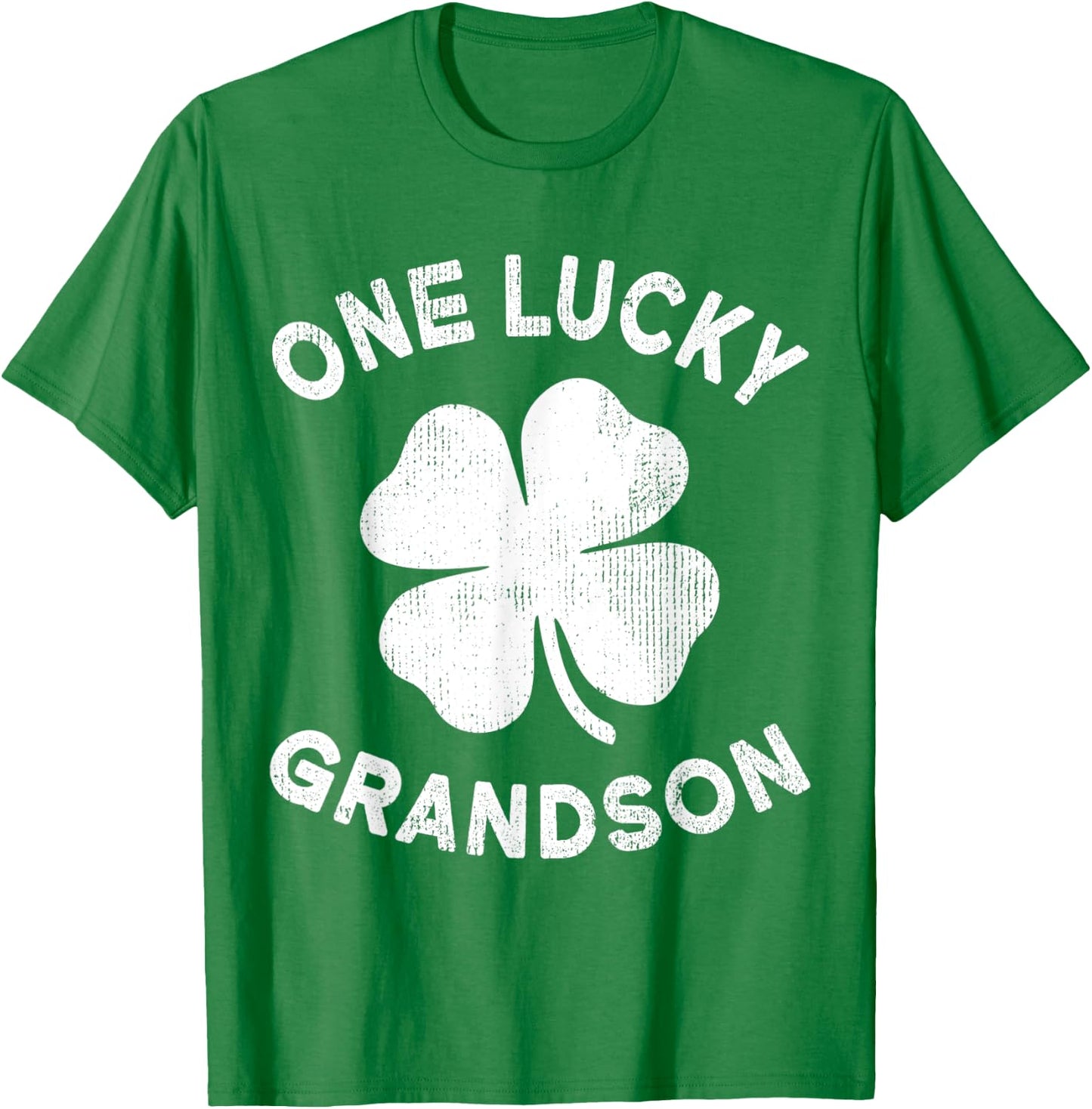 One Lucky Grandson St Patricks Day Green Shamrock Leaf T-Shirt - T-Shirt | Irish Green
