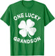 One Lucky Grandson St Patricks Day Green Shamrock Leaf T-Shirt - T-Shirt | Irish Green