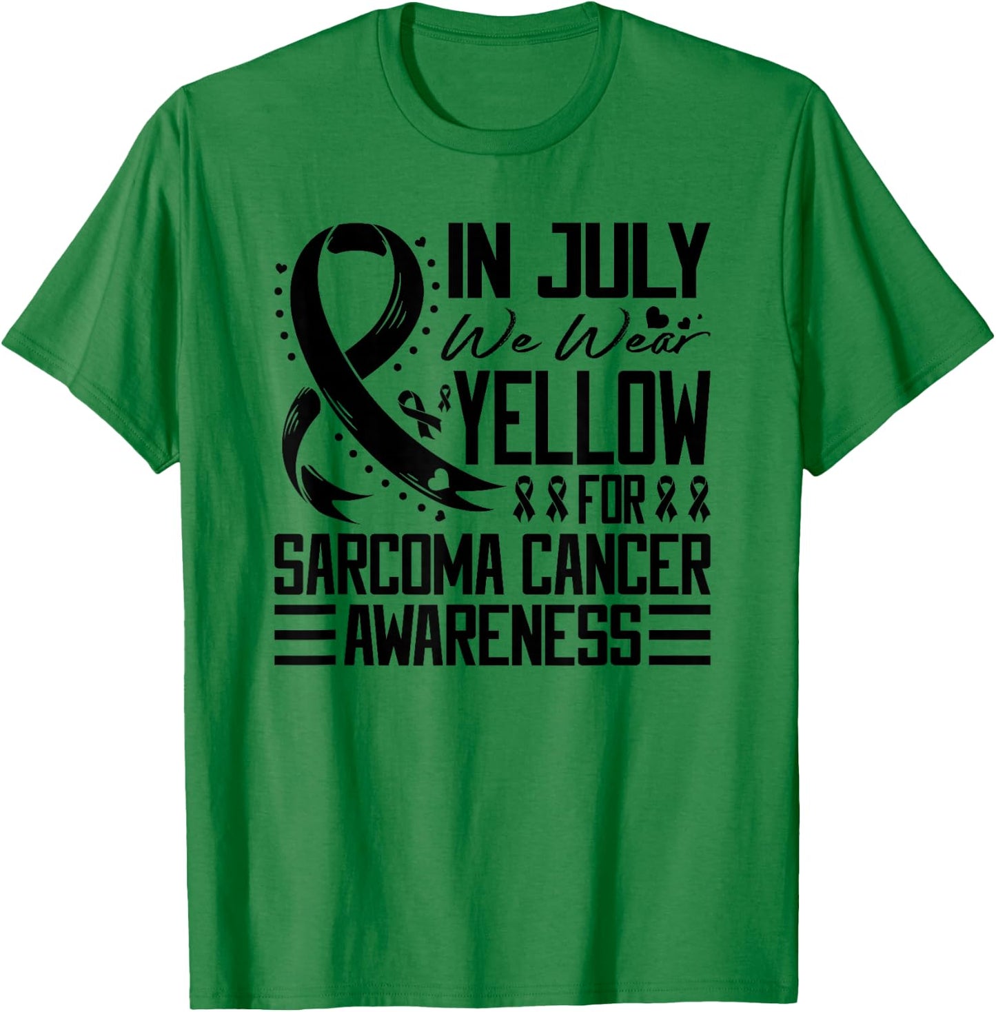 In July We Wear Yellow For Sarcoma Cancer Awareness T-Shirt - T-Shirt | Irish Green