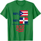 Puerto Rican Plus Dominican Heritage Nationality Flag T-Shirt - T-Shirt | Irish Green