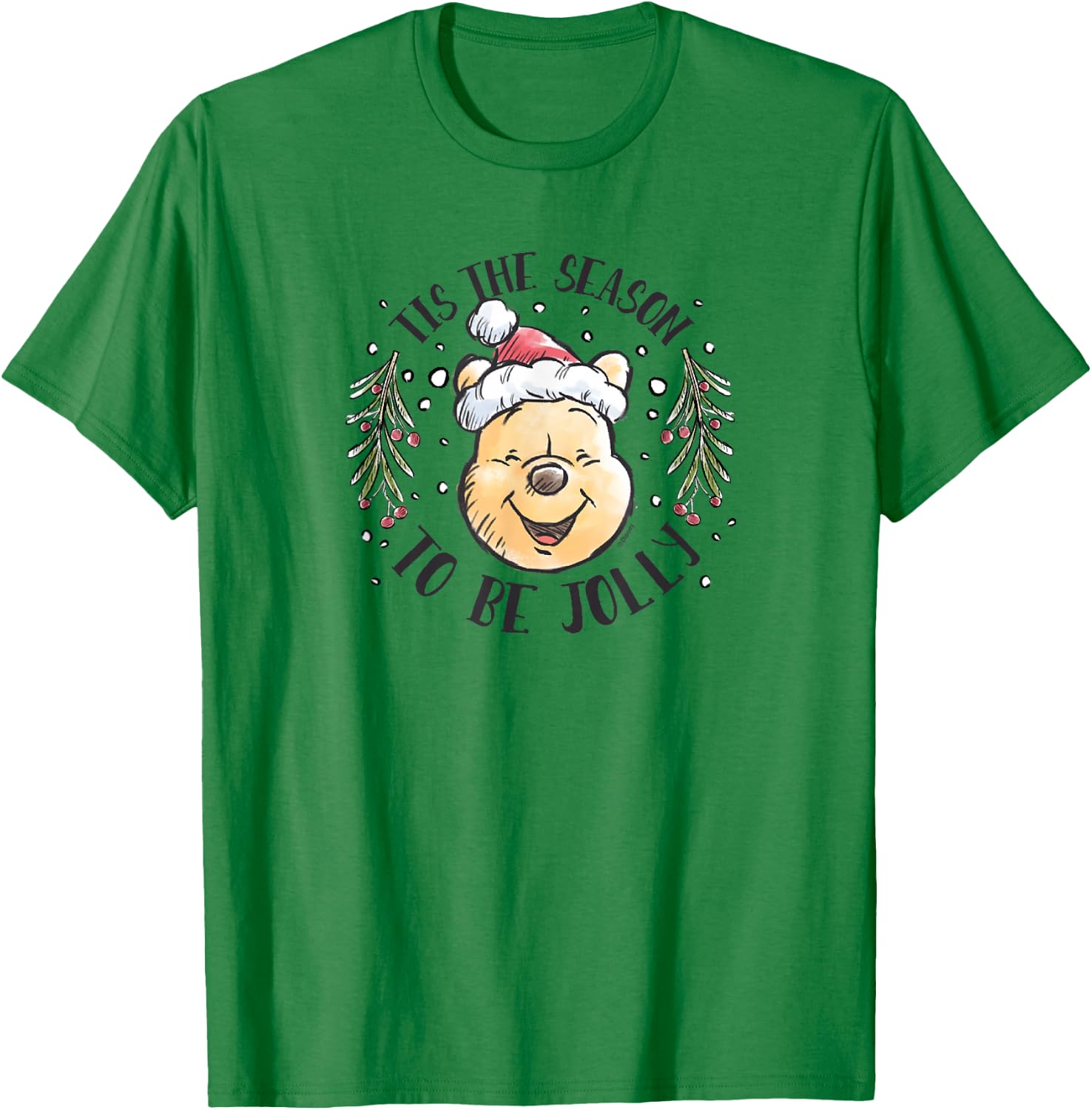 Winnie the Pooh - Tis The Season To Be Jolly Santa Hat T-Shirt - T-Shirt | Irish Green