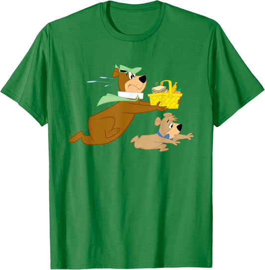 Yogi Bear Yogi and Boo Boo Steal Picnic Basket T-Shirt - T-Shirt | Irish Green
