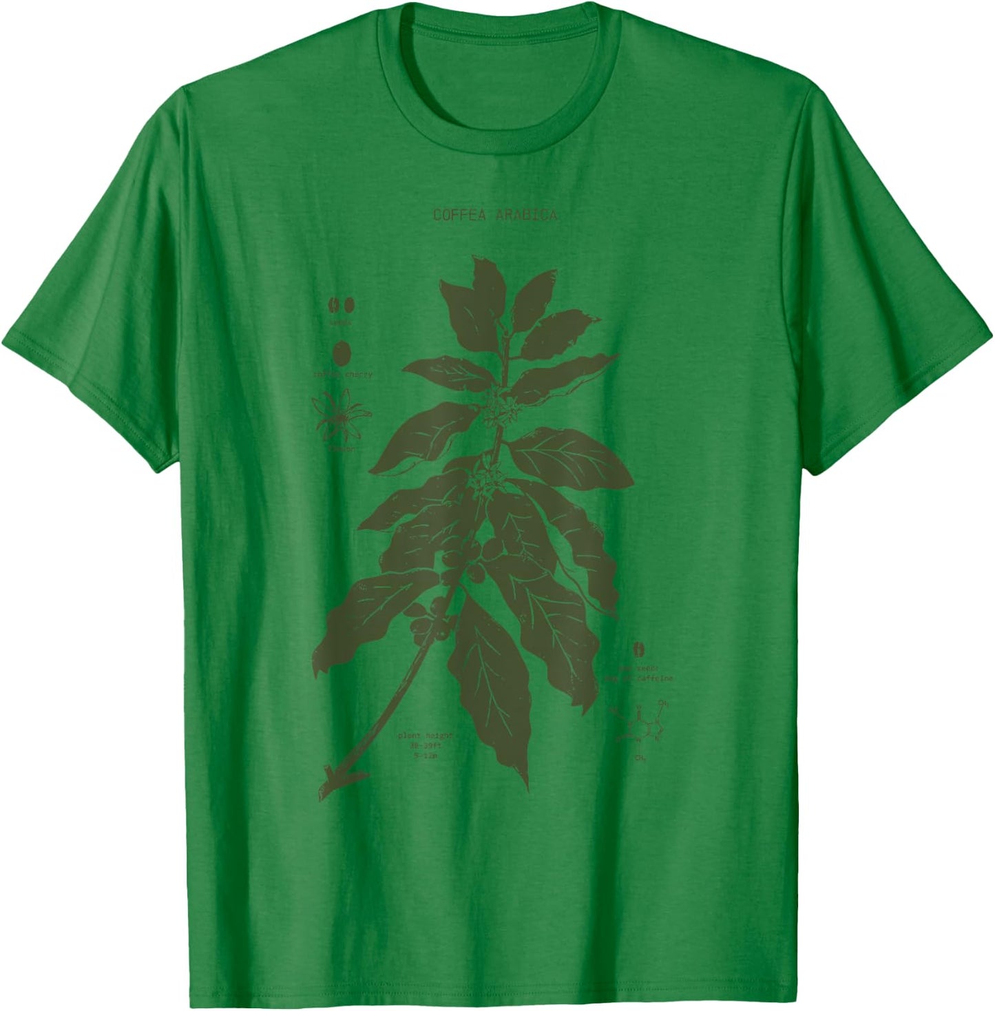 Vintage Coffee Plant Diagram Coffee Arabica Botanical T-Shirt - T-Shirt | Irish Green