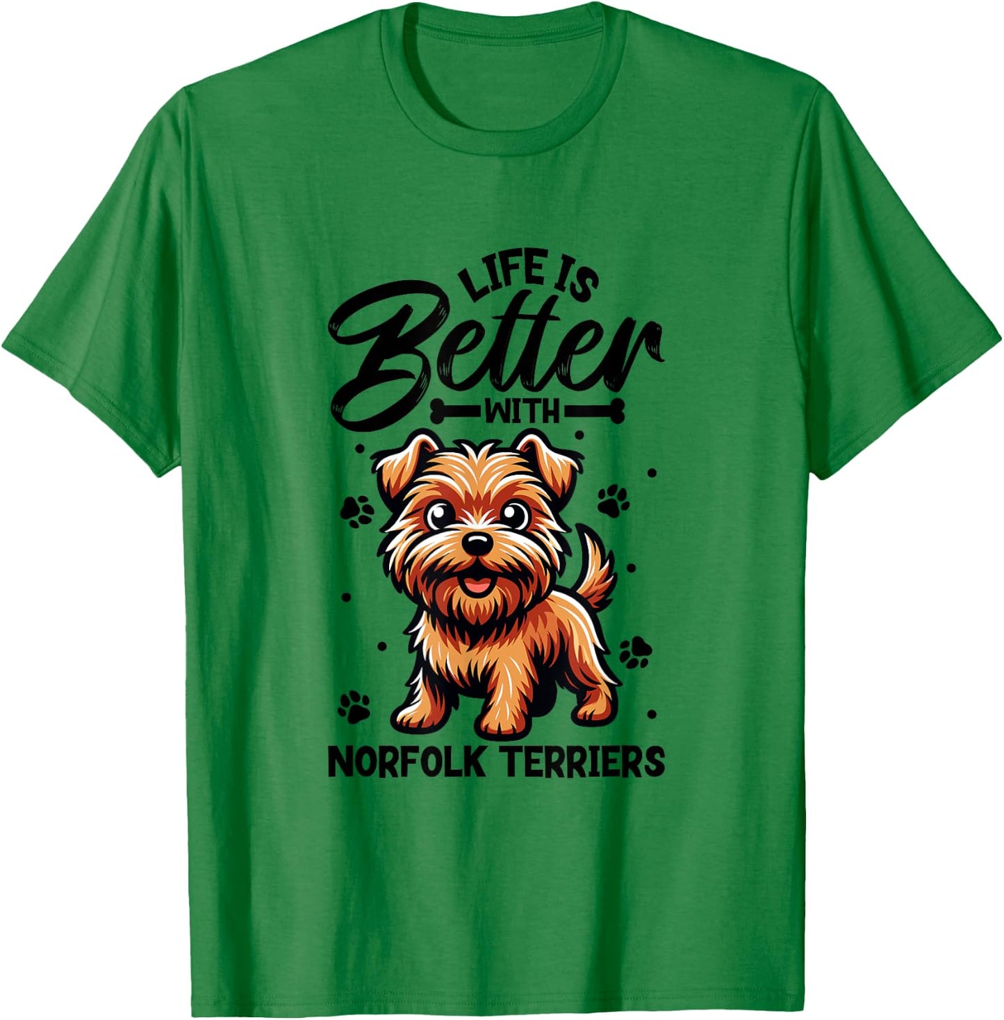 Best life with Norfolk Terrier T-Shirt - T-Shirt | Irish Green