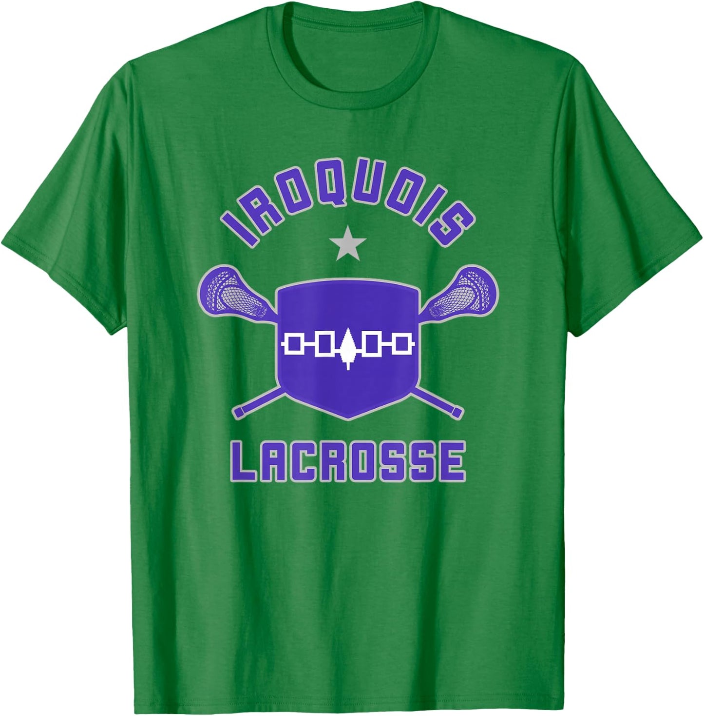 Iroquois Lacrosse Lax Sticks & Flag T-Shirt - T-Shirt | Irish Green