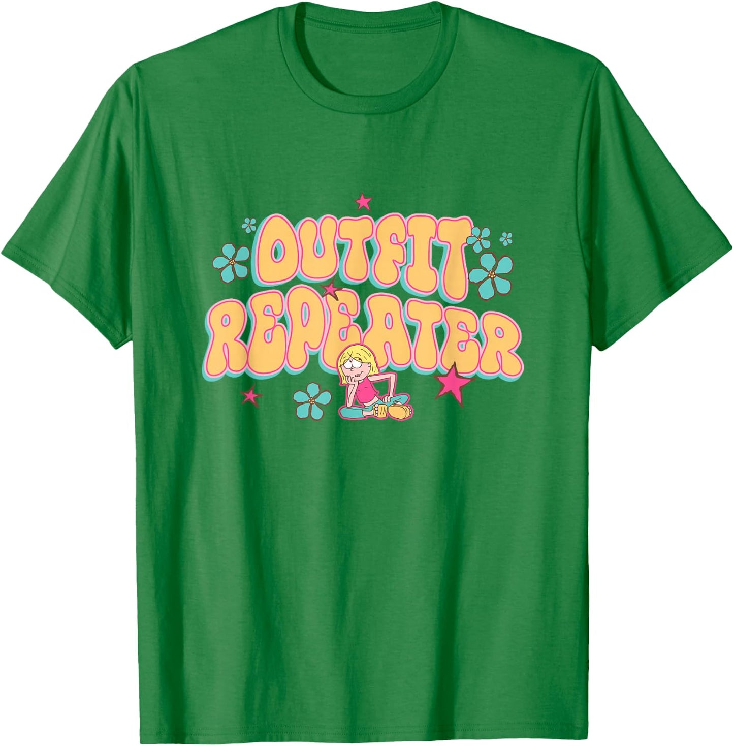 Disney Lizzy McGuire Outfit Repeater Retro Chest Text Logo T-Shirt - T-Shirt | Irish Green