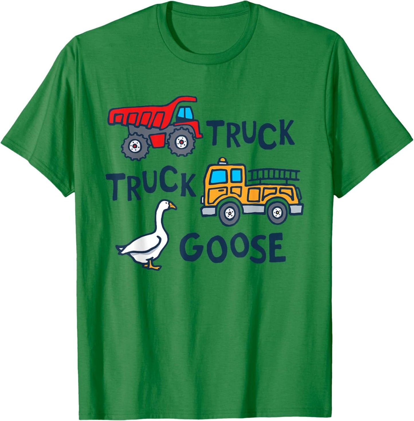 Cute Truck Goose Funny Truck Driver Trucker Silly Goose Farm T-Shirt - T-Shirt | Irish Green