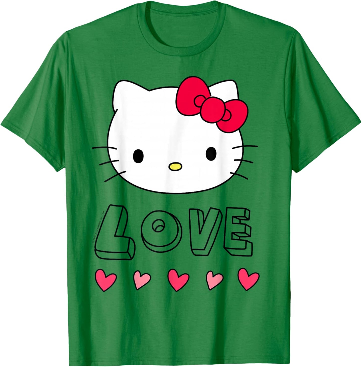 Hello Kitty Love and Hearts Valentine Shirt T-Shirt - T-Shirt | Irish Green