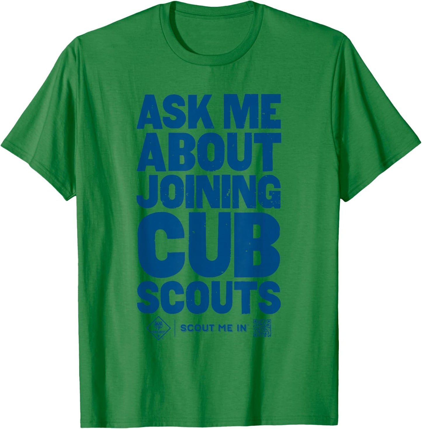 Ask Me About Joining Cub Scouts (Blue) T-Shirt - T-Shirt | Irish Green