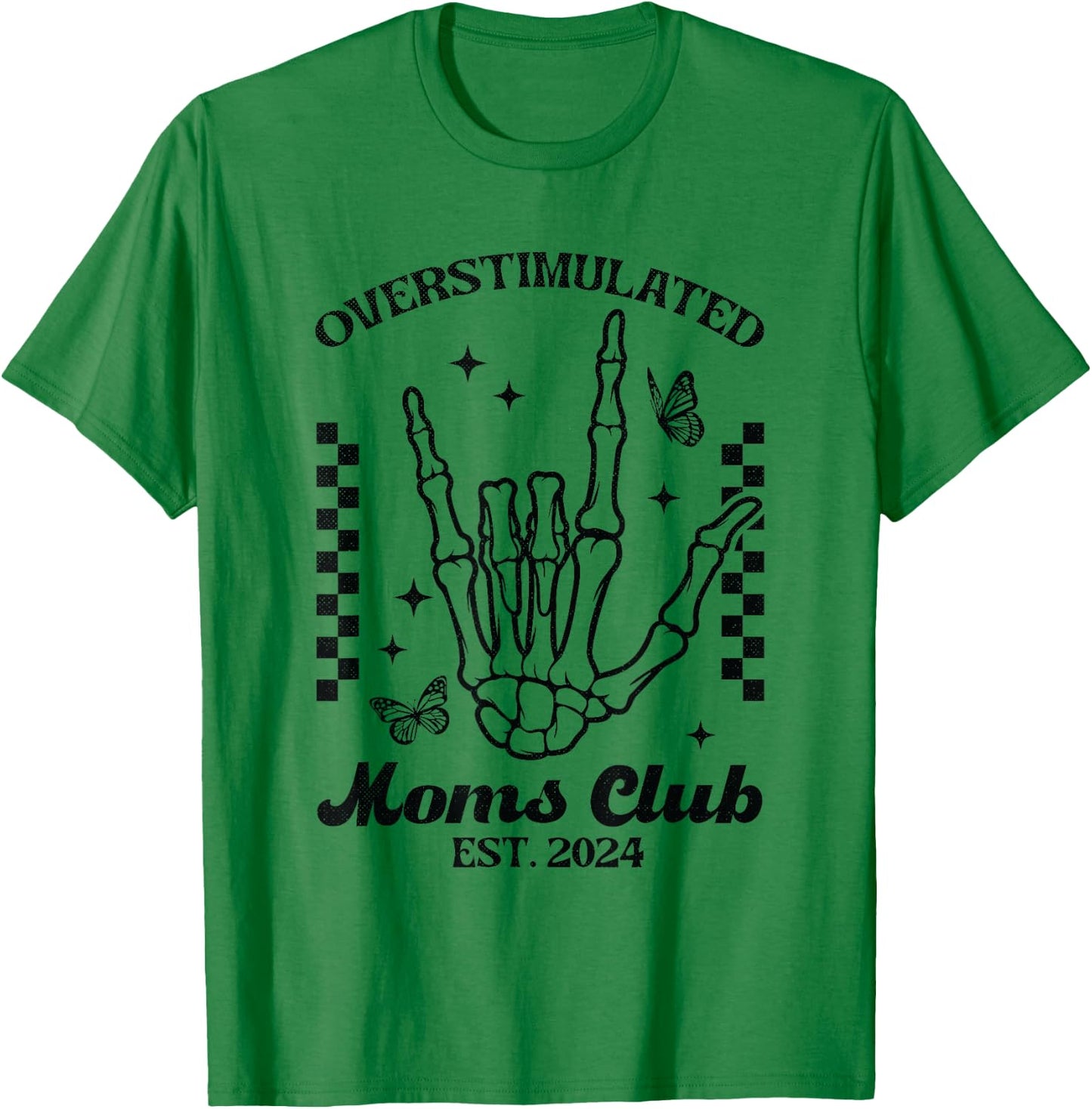 Vintage Overstimulated Moms Club Est. 2024 T-Shirt - T-Shirt | Irish Green
