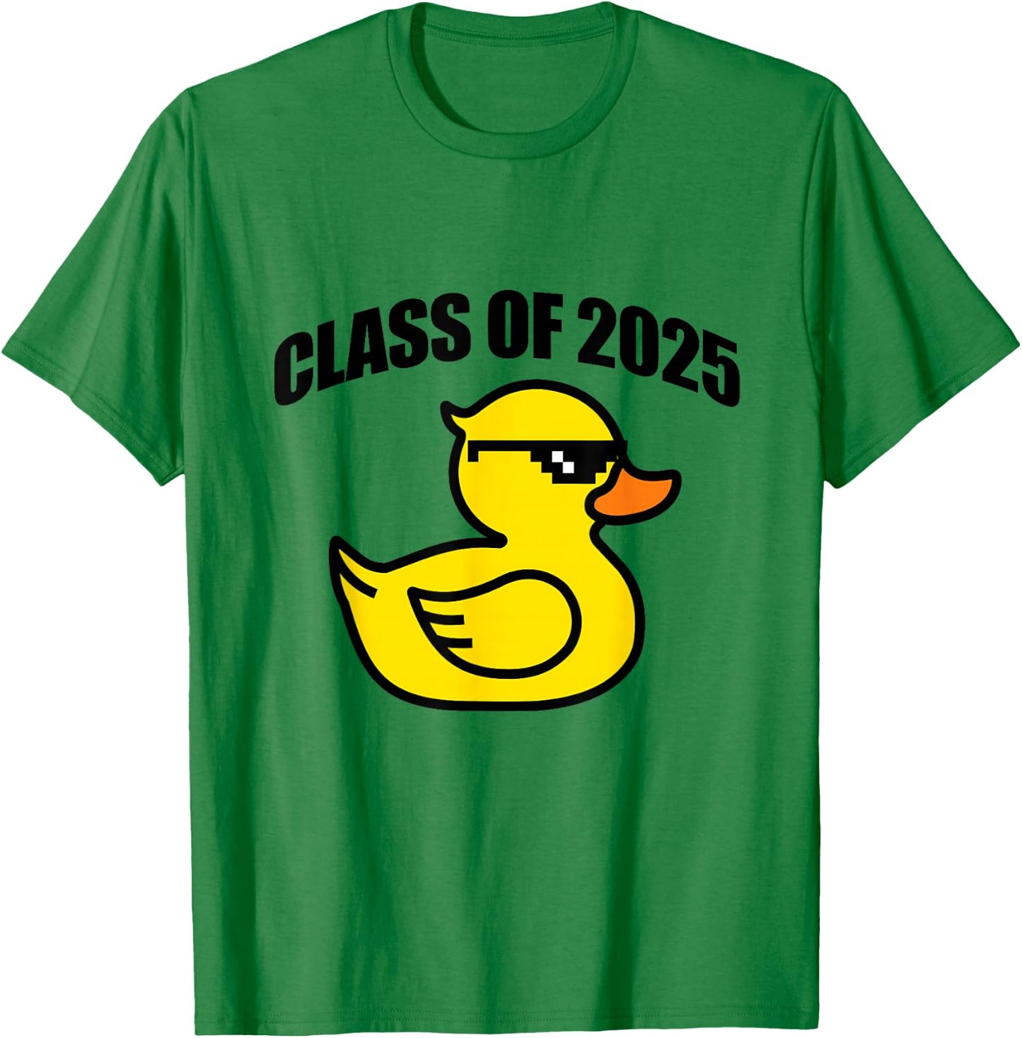 Cool Proud of Class of 2025 with Rubber Yellow Duck Graphic T-Shirt - T-Shirt | Irish Green