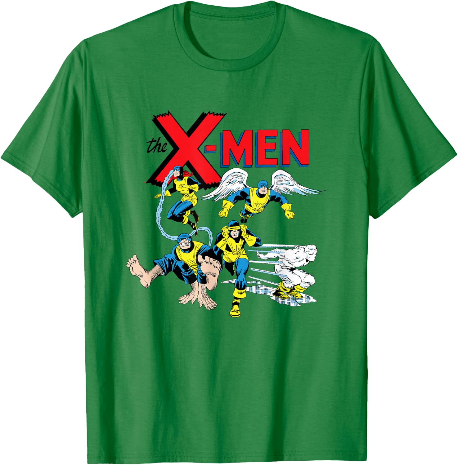 Marvel X-Men Original Group In Action Group Shot Vintage T-Shirt - T-Shirt | Irish Green