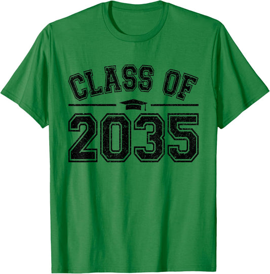 Preschool Class of 2035 Grow With Me Graduation 2035 Vintage T-Shirt - T-Shirt | Irish Green