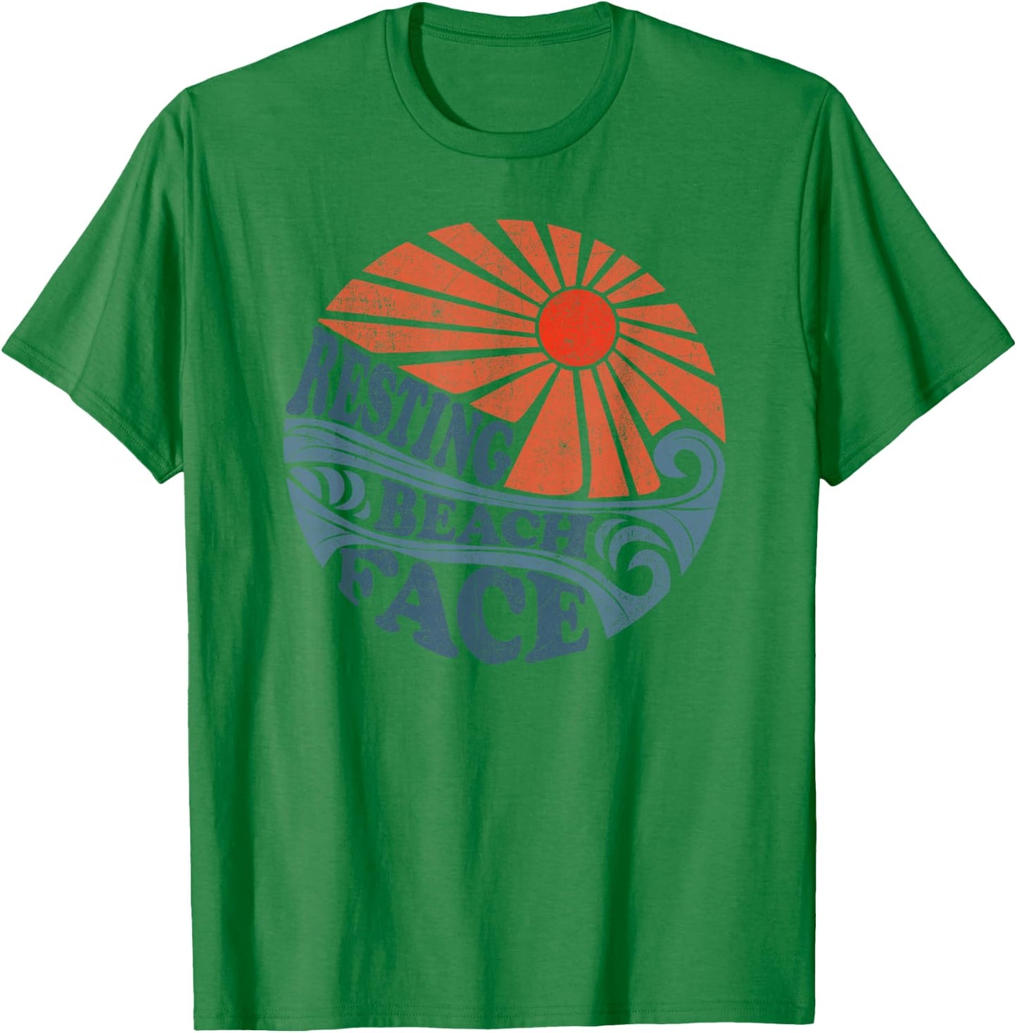 Vintage Resting Beach Face Funny Retro 70's Vacation Women's T-Shirt - T-Shirt | Irish Green
