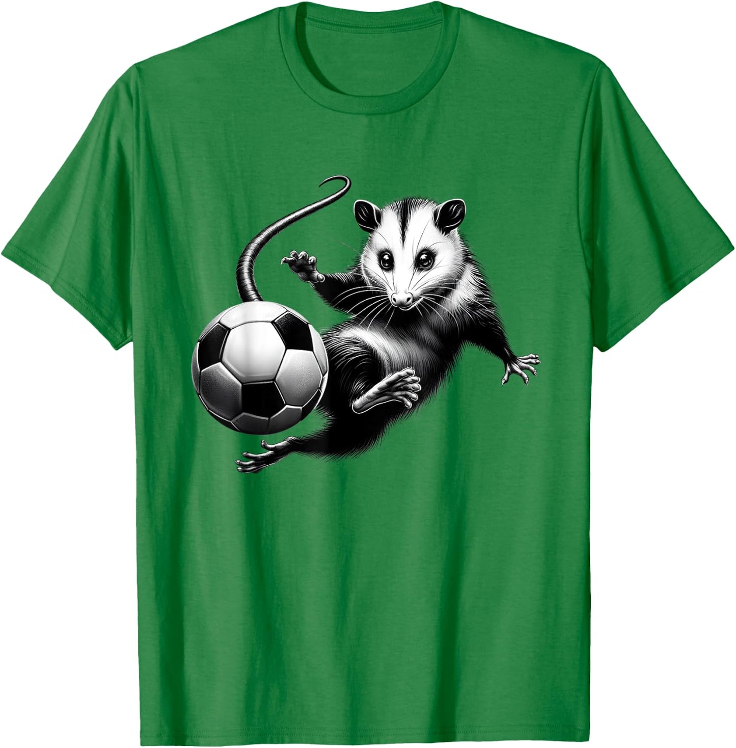 Vintage Possum Playing Soccer Opossum Lover Soccer Player T-Shirt - T-Shirt | Irish Green