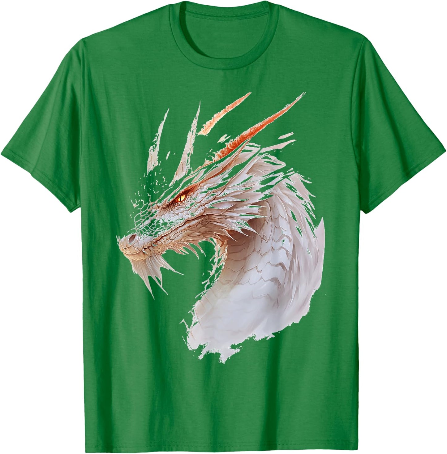 White Dragon Motif Mythical Art White Dragon T-Shirt - T-Shirt | Irish Green