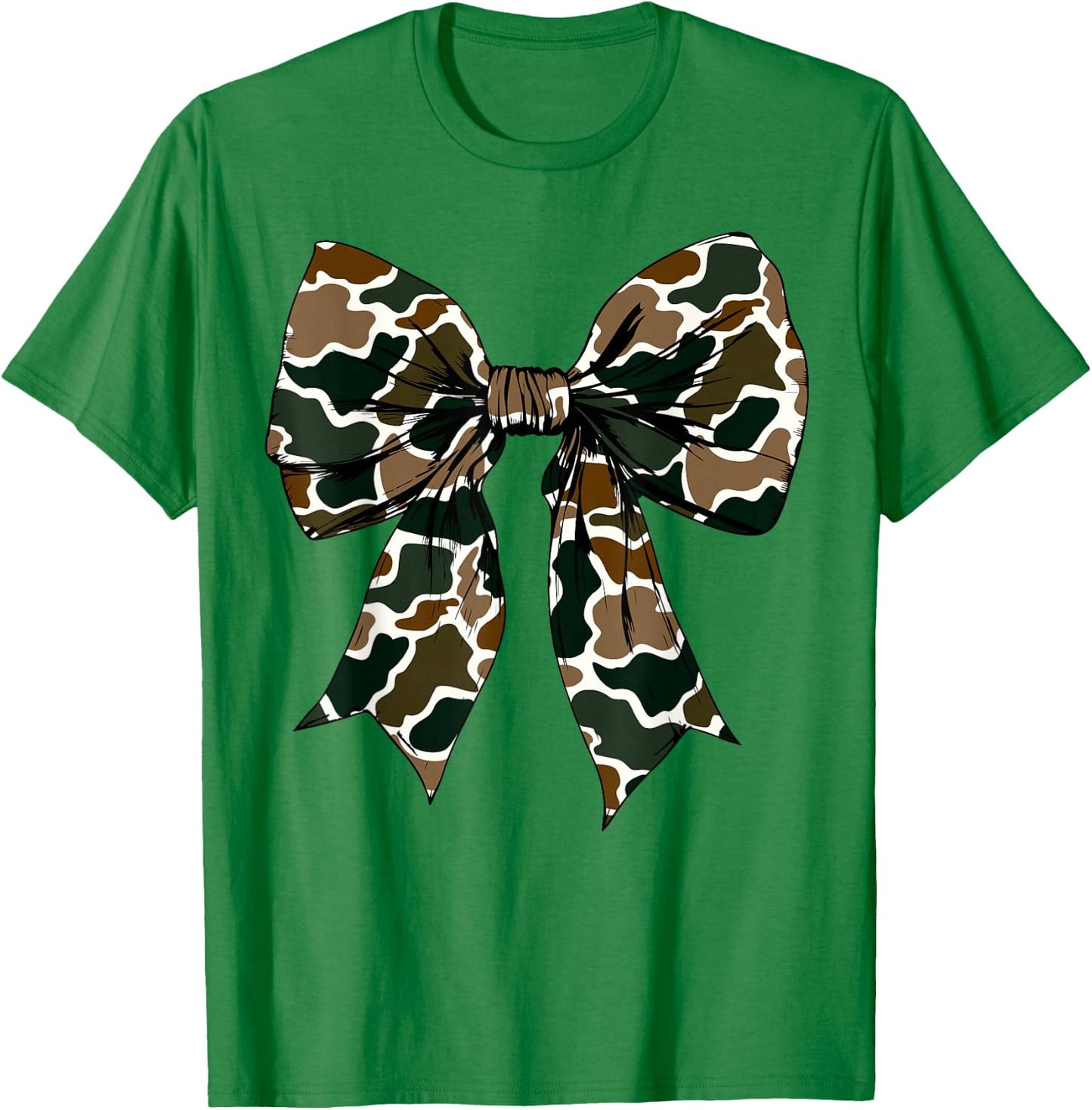 Camo Coquette Bow Duck Hunt Duck Hunting Women Girls Kids T-Shirt - T-Shirt | Irish Green