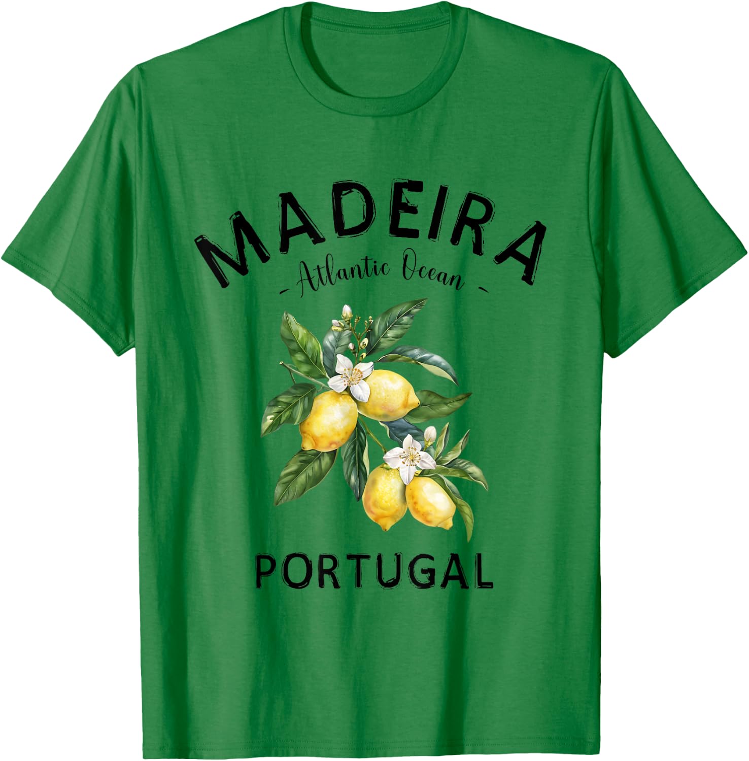 Madeira Island Lemon Art Portugese Fruit Portugal Souvenir T-Shirt - T-Shirt | Irish Green