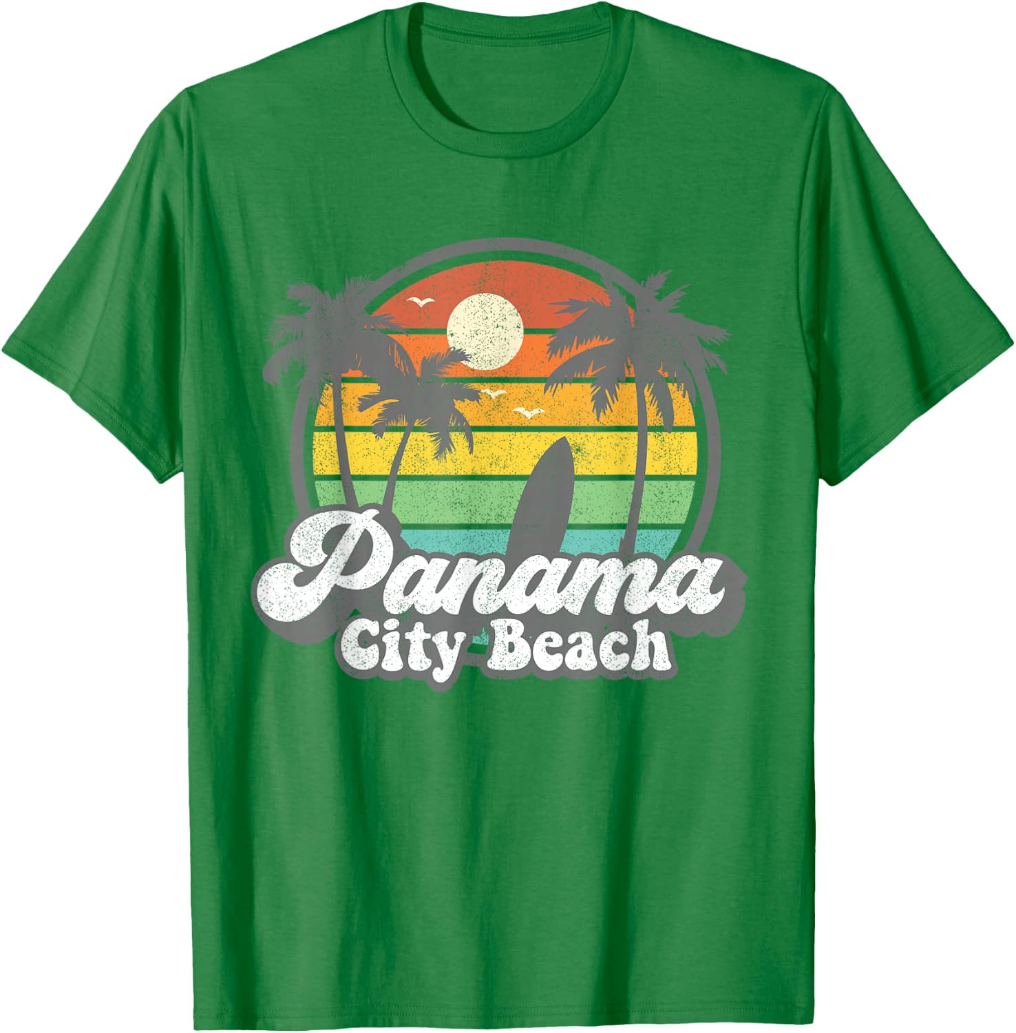 Vintage Panama City Beach Florida Surfing Retro Surf Gift T-Shirt - T-Shirt | Irish Green