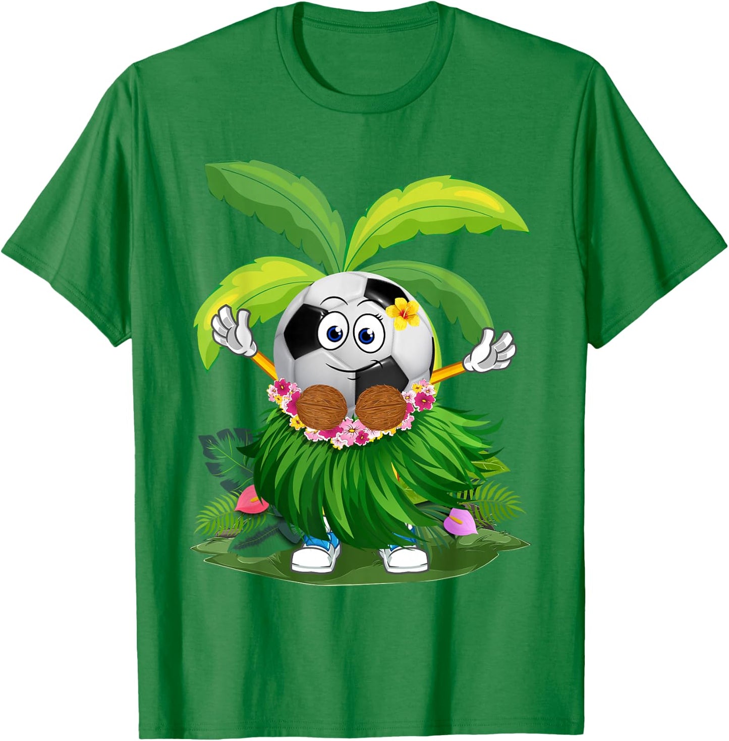 Funny Hawaii Soccer Ball Hawaiian Tropical Summer Vacation T-Shirt - T-Shirt | Irish Green