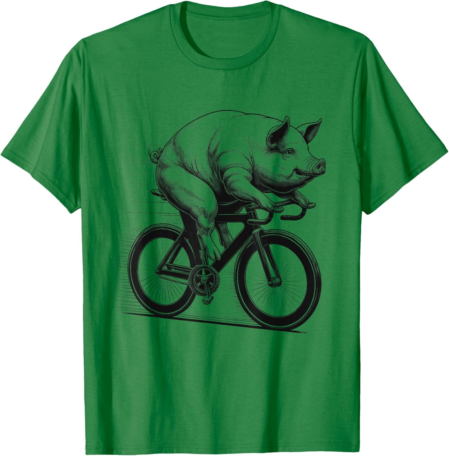 Pig Riding Bike Biker Bicycle Lover Biking T-Shirt - T-Shirt | Irish Green