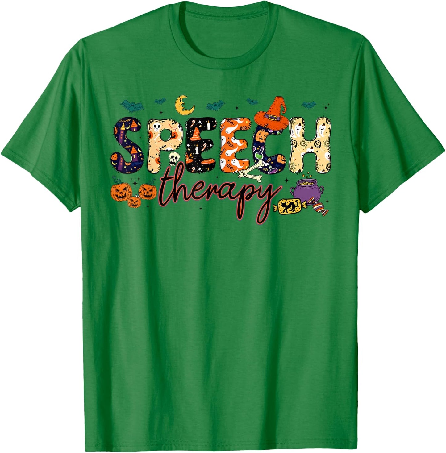 SLP Speech Language Pathologist Speech Therapist Halloween T-Shirt - T-Shirt | Irish Green