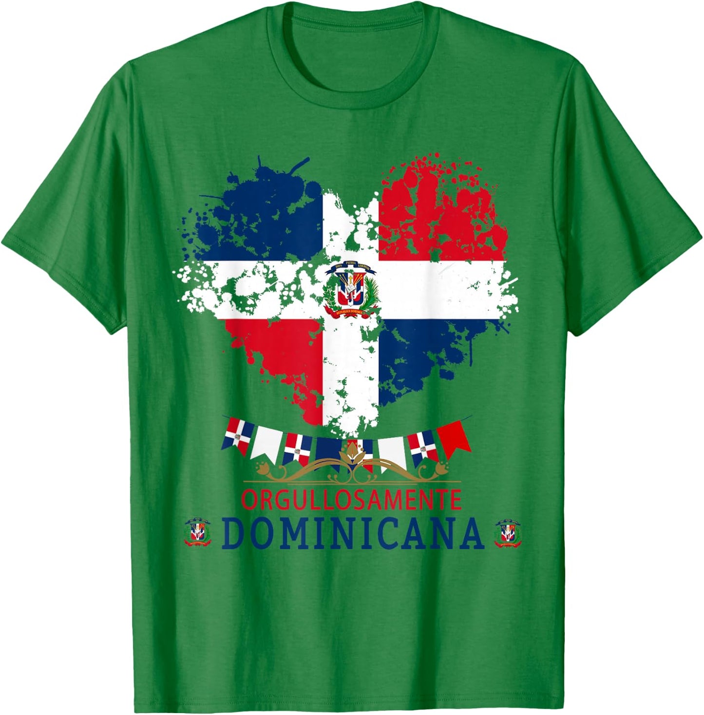 Coat of Arms Republica Dominicana & Dominican Flag Outfit T-Shirt - T-Shirt | Irish Green