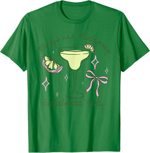 Margs and Matrimony Funny Tequila Bachelorette (2-Sided) T-Shirt - T-Shirt | Irish Green
